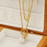 Collier pendentif en perle d'imitation blanche de mariage pour femmes à la mode