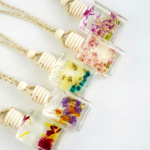 10ml & 15ml rõ ràng Kính kim cương bằng gỗ xe treo khuếch tán không khí chai, hương thơm xe làm mát chai, nước hoa chai dầu - Product Image 1