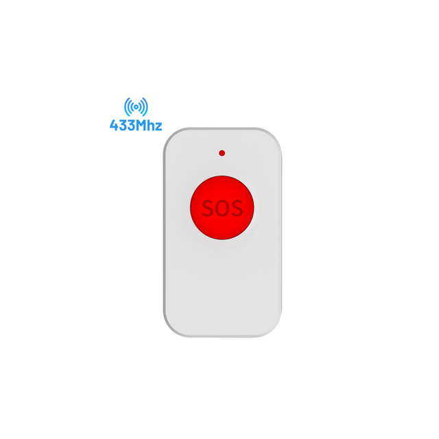 Light & Slim Waterproof Wireless Emergency Panic Button RF 433MHz SOS Buttons with Lanyard