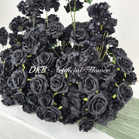 Bouquet de roses artificielles DKB de 80 cm, roses noires simulées, pour une décoration florale romantique pour une baby shower