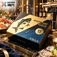 Boîte à fruits de mer à double paroi antichoc en carton ondulé rigide pour l'expédition de maquereau congelé