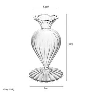 Clear Transparent Glass Crystal Vase Decorative Glass Crystal Vases