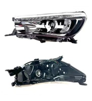 Ensemble de phares LED pour Toyota Hilux Revo 2015 2016 2017 2018 2019, lentille de projecteur, DRL, boîtier noir, paire, 12V, pick-up