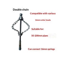 Nouveau modèle de déboucheur à chaîne galvanisé à l'oxyde noir, pour taches d'huile et objets durs, connecteur à ressort pour perceuse 16 mm