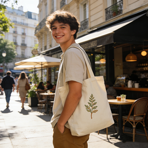 プリントロゴ入り昇華転写トートバッグ 無地カスタマイズ可能サイズ 無地キャンバストートバッグ コットン無地ショルダーバッグ - Product Image 2