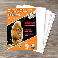 Papel de Transferencia de Agua para Impresora de Inyección de Tinta, 180 g/m², Transparente, Blanco, Alta Flexibilidad, Imprimible