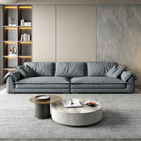 Ensemble de canapés de luxe modernes en forme de L, style nordique contemporain, pour salon, gris