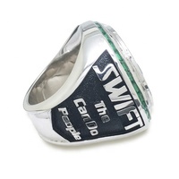Bague de championnat de hockey sur glace unisexe personnalisable en alliage avec cristaux en strass plaqué argent/or - Marque Sidan pour