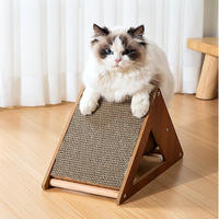 Tiang Garukan Kucing Ramah Lingkungan, Lipat, Tahan Lama, Berbahan Karton Bergelombang dengan Mainan Interaktif Kayu Sisal