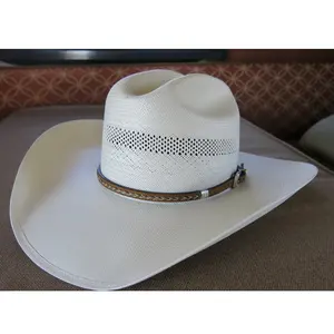 Chapeau de paille de cowboy personnalisé Western blanc cassé Bangkok Fine Cattleman Farm Cody James 20X Low Pro Rodeo Bangora