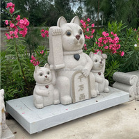 Vilead — statue de chat de Fortune en pierre, ornement de jardin japonais, Sculpture en granit naturel, porte-bonheur, chemises Maneki Neko