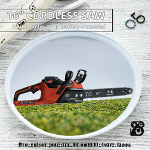16 Inch Red <b>Battery</b> <b>Operated</b> Handheld Rechargeable Mini 60V Cordless Chainsaw With Steel Blade 1 Year Warranty - Product Image 2