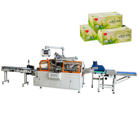 Machine à colle chaude pour boîtes à mouchoirs à cadre en aluminium, entraînée par un servomoteur, connectée à une machine plieuse