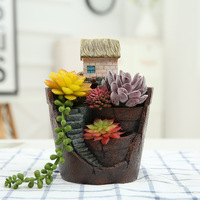 DIHAO Mini House Succulent Flower Pot Dekorasi Taman Kastil Mikro Lanskap Tanaman Bonsai DIY Ornamen Grosir Pastoral