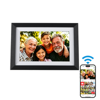 Reloj Digital con Pantalla Táctil de 10.1 Pulgadas, Wi-Fi, Video, Presentación de Diapositivas, Decoración para el Hogar, Marco de Madera, Precio al por Mayor