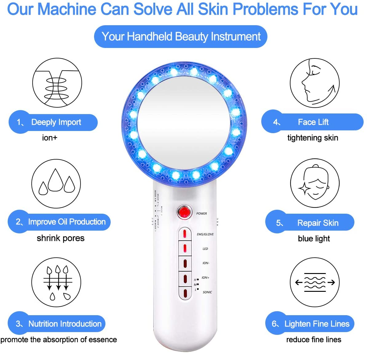 High Quality 6 in 1 Vibrating Beauty Device For Weight Loss Cavitation Body Slimming Machine