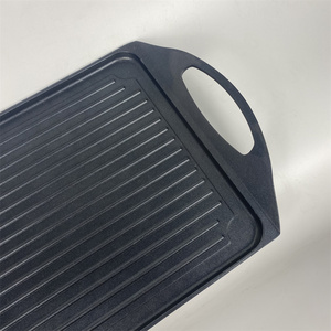 Plancha para Asar de 47*29cm, Ecológica, de <span class=keywords><strong>Aluminio</strong></span> <span class=keywords><strong>Fundido</strong></span>, Negra, Resistente al Calor, Antiadherente, para Cocina de Gas e Inducción, Uso General - Product Image 2