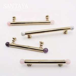 Santaya PVD <strong>Gold</strong> <strong>Crystal</strong> Brass Handles Kitchen Cabinet Pulls Bedroom Wardrobe Drawer <strong>Knobs</strong> Furniture Handle - Product Image 4