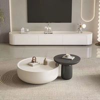 Ensemble de tables d'appoint modernes et simples en acier inoxydable pour salon, table d'angle de luxe avec plateau en verre et pierre pour canapé et balcon
