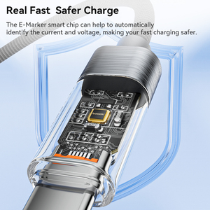 Affichage numérique Transparent 1m 6A 100W PD Charge rapide 100W 6A <span class=keywords><strong>Câble</strong></span> USB c vers USB C Extension de <span class=keywords><strong>téléphone</strong></span> portable Type c Chargeur Cabl - Product Image 2