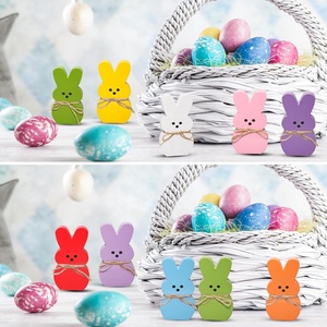 Decorazione Pasquale Economica a Forma di Coniglio in <span class=keywords><strong>Legno</strong></span> Dipinto, <span class=keywords><strong>Centrotavola</strong></span> Rustico a Più Livelli - Product Image 6