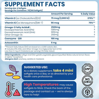 Gélules de haute qualité à marque privée OMEGA 3 & VITAMINE D3 & VITAMINE K2 favorisant la santé cardiaque, cérébrale et immunitaire