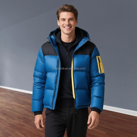 Vestes et manteaux personnalisés en duvet de canard blanc 90% pour hommes, avec capuche, bicolores, coupe ample, pour usage quotidien et extérieur en hiver