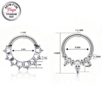 Freya ASTM F136 Anneau de nez, clicker de septum, bijoux de piercing d'oreille en titane G23, boucles d'oreilles en titane, clou de nez, bijoux de corps sexy