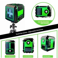 Niveau laser de construction efficace, mini-outil de nivellement automatique à faisceau vert 2 lignes avec support trépied pour les tâches de traçage