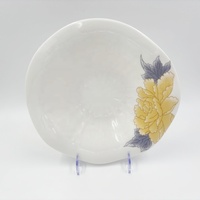 Assiette à soupe écologique et saine de Chine, sans BPA, durable, en mélamine A5 avec motif floral personnalisé, assiette creuse