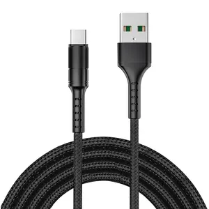 Rohs sertifikalı 5A tipi c kablo hızlı şarj naylon örgü usb a usb c kablo 1M 2M 3m tip a c kablo Xiaomi Huawei için