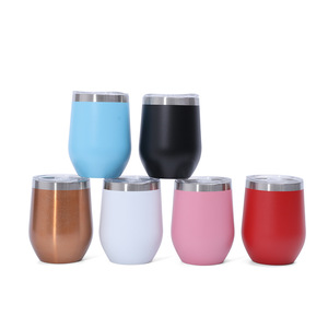 12oz Stainless Steel <b>Insulated</b> <b>Mug</b> U Shaped Wine Glass Double Layer Vacuum Egg Cup Sky Blue Travel Use - Product Image 3