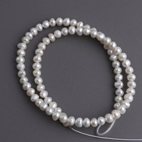Perles de culture d'eau douce baroques naturelles blanches de qualité AAA, 5-6 mm, forme galet irrégulière, percées sur le côté, brin de 39 cm, pour bricolage