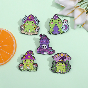 Lindo sombrero de mago de rana alfileres esmaltados Kawaii dibujos animados Froggy divertido Animal broche mochila Laples insignia joyería regalo para amigo al por mayor - Product Image 2
