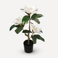 Arbre de magnolia artificiel blanc, petit arbre de magnolia en pot pour la décoration de la maison, du bureau, centre de table de mariage