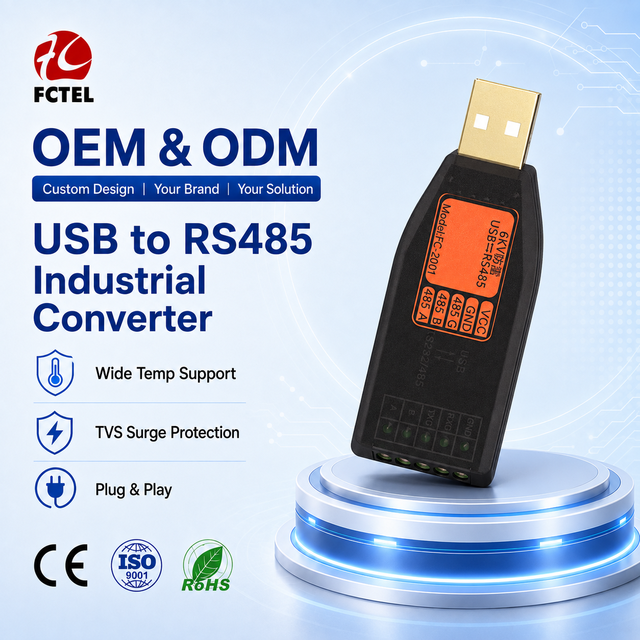 USB to RS485 Converter Industrial 3KV Isolated Serial Adapter with 6KV Lightning Protection