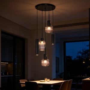 Lustre suspendu moderne <span class=keywords><strong>en</strong></span> <span class=keywords><strong>verre</strong></span> gris <span class=keywords><strong>fumé</strong></span>, fabrication chinoise, luminaire décoratif pour la maison, lampe suspendue moderne pour magasin - Product Image 3