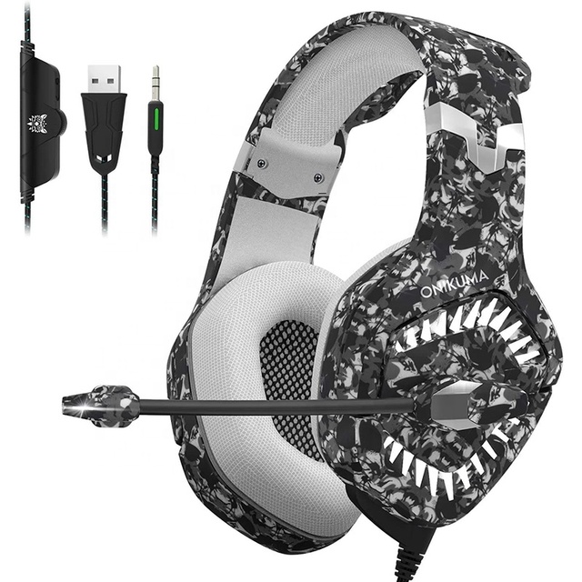 Professional 3D Camo Gamer Headset LED Light ONIKUMA K1PRO Camouflage Gaming Headphones
