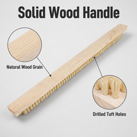 Brosse à poils de sisal multi-rangs avec manche en bois, fibres naturelles rigides, brosse de nettoyage pour machine, brosse de remplacement