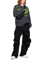 Pantalon cargo de survêtement personnalisé pour homme, style baggy, chaud, en toile vert menthe, effet vieilli, style punk, marque Inde Chine, couleur noirâtre, haute qualité