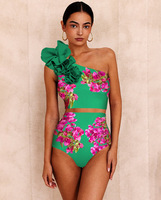 TW 2024 Rose Bougainvillier Fleur Imprimé Bikini Ensemble Maillot de bain et Jupe Maillots de bain Femmes