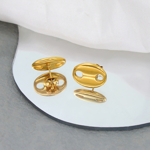 Boucles <span class=keywords><strong>d</strong></span>'Oreilles Créoles Classiques Géométriques en Acier Inoxydable Couleur Or Argent, Bijoux Élégants pour Femmes, Cadeaux Anti-Allergiques - Product Image 5