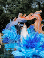 Décoration géante en organza en forme de fleur personnalisée pour mariage d'automne, cérémonie d'anniversaire, aménagement extérieur, installation artistique