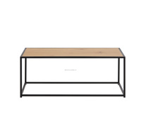 Table basse industrielle polyvalente avec structure en métal noir robuste et plateau en MDF mélaminé pour salon et usage résidentiel