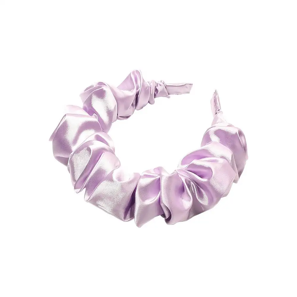 Ziming, новый дизайн, сатиновая повязка на голову с шелковым эффектом, бледно-однотонная винтажная повязка на голову для женщин