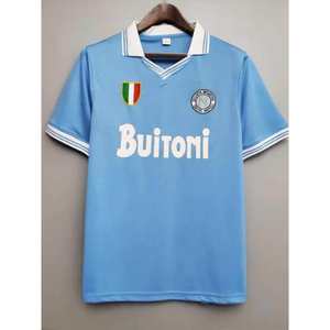 87 88 メンズ レトロ ナポリ マラドーナ クラシック ヴィンテージ ポロカラー メッシュ 半袖 ジャージ - Product Image 3