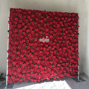 Pannello di Fiori Artificiali con Rose Rosse, Ghirlande <span class=keywords><strong>Decorative</strong></span> e Piante per Decorazioni Domestiche e Sfondi Floreali per Matrimoni - Product Image 3