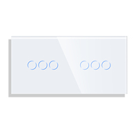 Bingoelec Home 2 cadres 6 gangs verre intelligent Wifi interrupteur tactile électrique fonctionne avec pour Tuya lumière interrupteurs muraux
