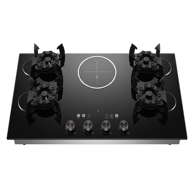 Counter Top Built in 5 Burners Stove 4 Gas 1 Single Electric Infrared Induction Ceramic Cooker Hob Burner+gas+stove