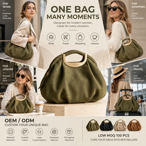 Sac à main en cuir PU pour femme, design personnalisé, souple et structuré, avec poignée supérieure, sac fourre-tout minimaliste à bandoulière, sac à main décontracté pour le quotidien, OEM ODM - Product Image 3